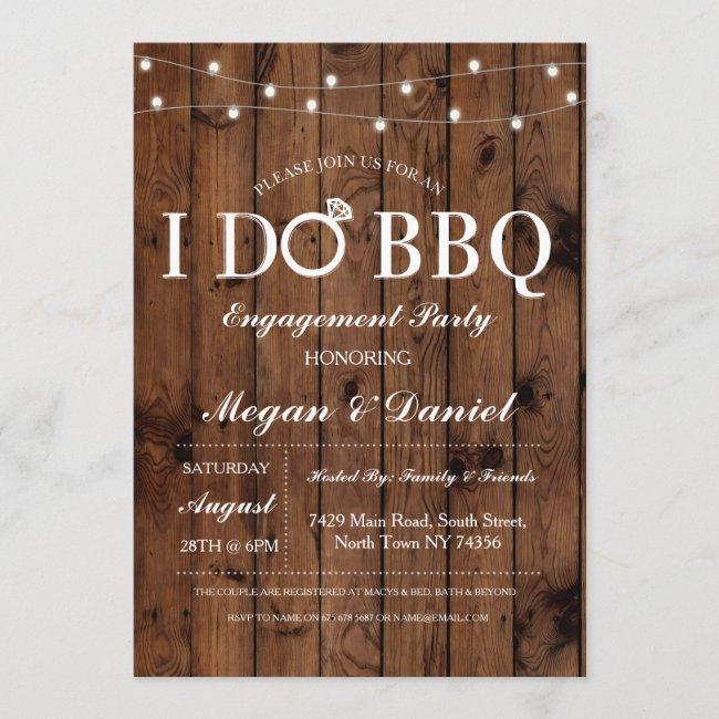 I Do Bbq Engagement Couples Shower Wood Invite