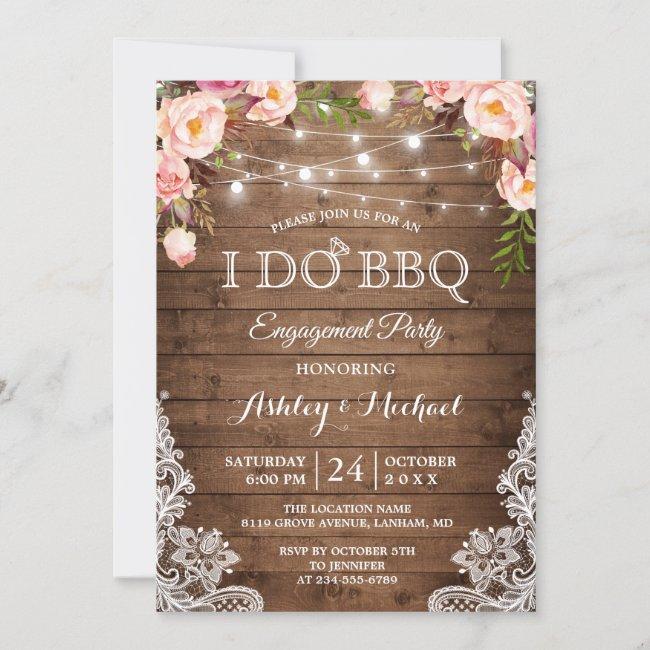 I Do Bbq Engagement Party Rustic Country Floral