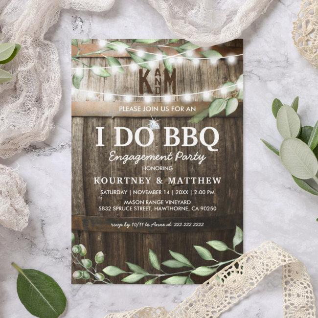 I Do Bbq Rustic Engagement Party Greenery