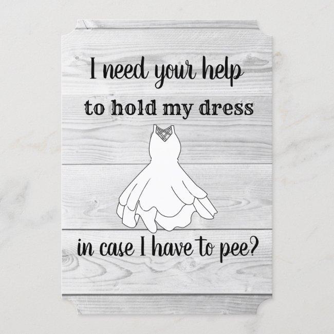 I Need Your Help To Pee Wedding Moh