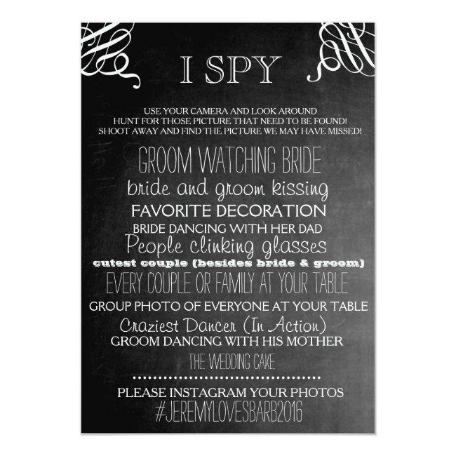 I Spy Wedding Game Chalkboard Edition