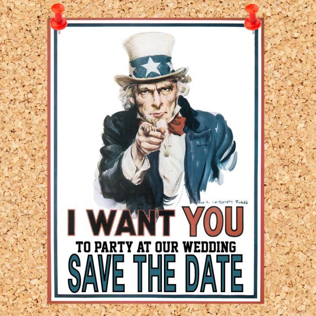 Iconic Vintage Uncle Sam Save The Date Announcement Post