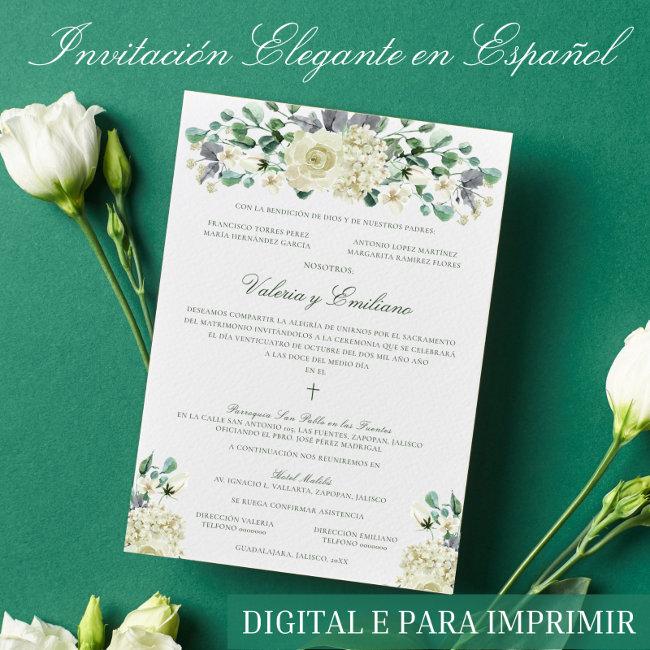 Invitación De Boda Catolica Formal Wedding