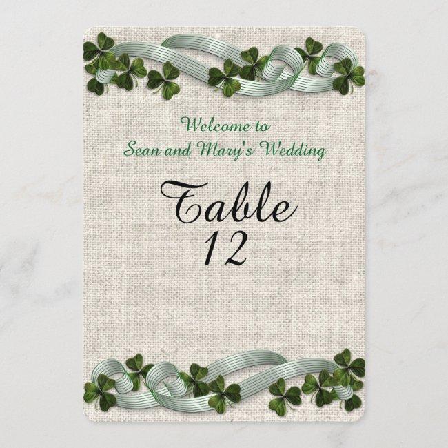 Irish Wedding Table Cards Linen Elegant
