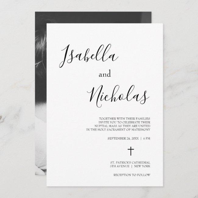 Isabella Simple Modern Script Catholic Wedding