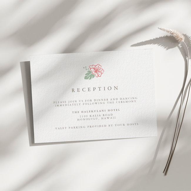 Island Hibiscus Wedding Reception Enclosure Card