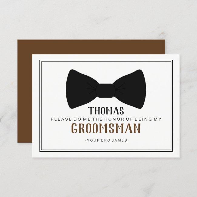 It's Time To Suit Up Groomsman - Black Tie Brown