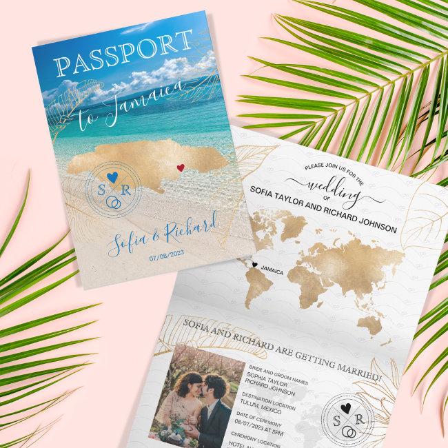 Jamaica Wedding Destination Passport Map
