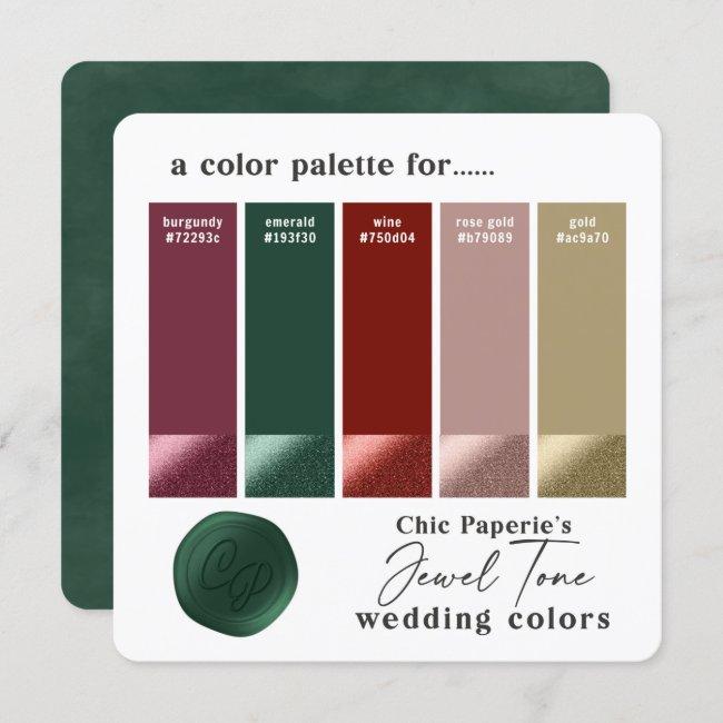 Jewel Tone Swatches Wedding Color Palette