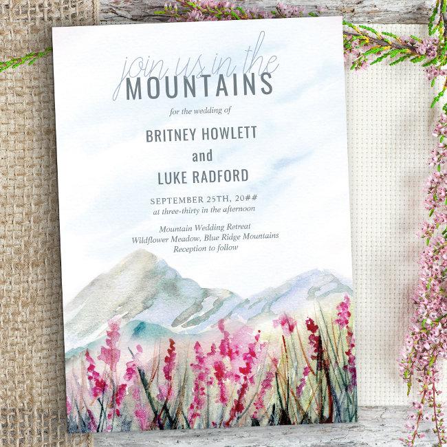 Join Us In The Mountain Meadow Watercolor Wedding