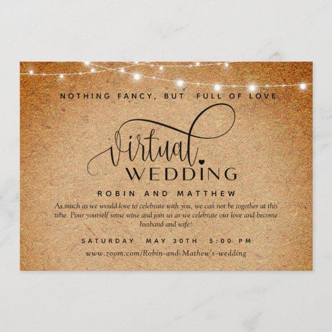 Kraft Paper And Lights, Online Virtual Wedding