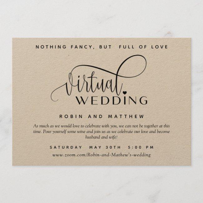 Kraft Paper, Rustic, Online Virtual Wedding