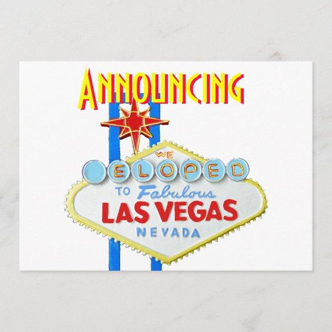 Las Vegas Eloped Wedding Announcement
