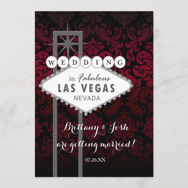 Las Vegas Red Black Damask Wedding