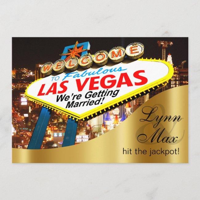 Las Vegas Sign Informal Fun Wedding