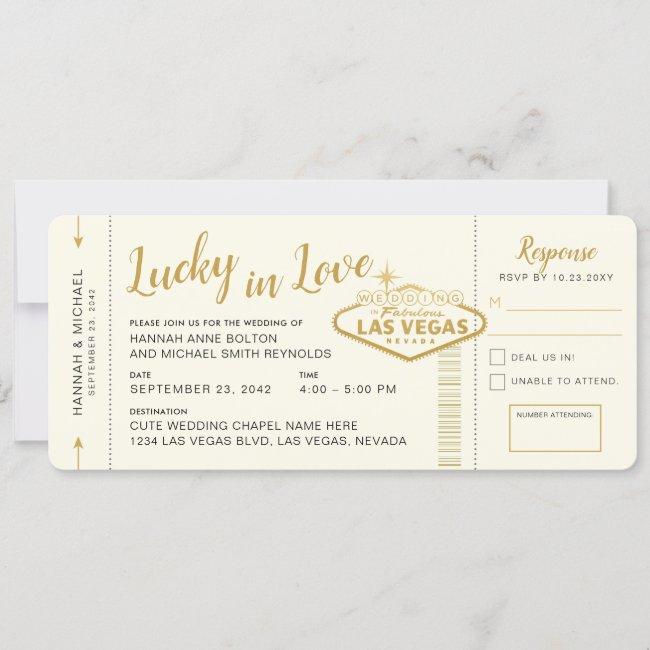 Las Vegas Ticket Boarding Pass Destination Wedding