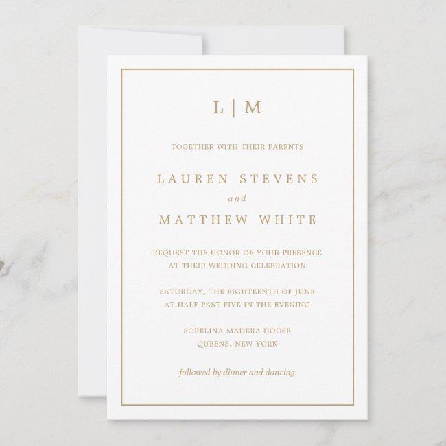 Lauren Gold Monogram Elegant Wedding
