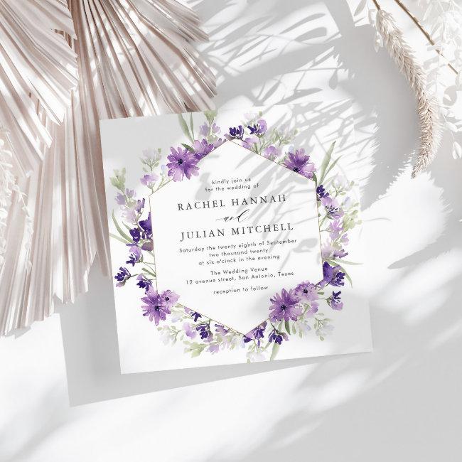 Lavender And Greenery Watercolor Floral Wedding