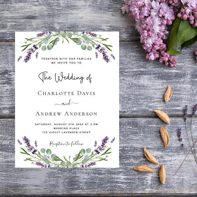 Lavender Floral Greenery Budget Wedding