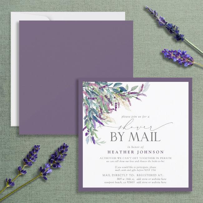 Lavender Floral Watercolor Baby Shower Mail