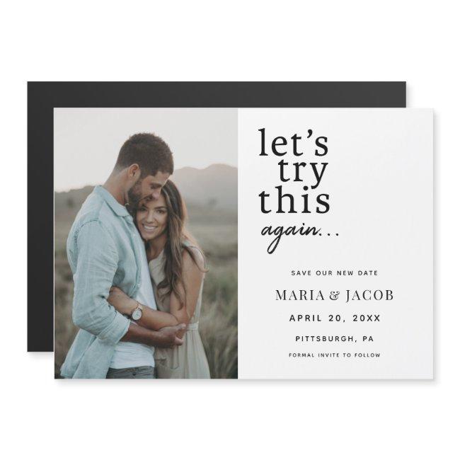 Let's Try This Again Change The Date Wedding Magnetic