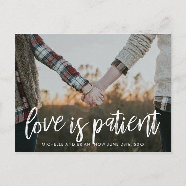 Love Is Patient Change The Date For Wedding Announcement Post