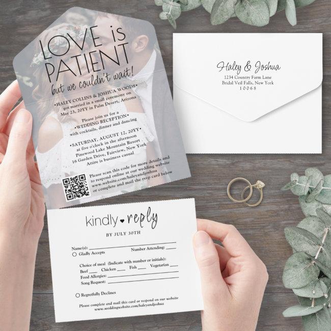 Love Is Patient Elopement Reception Photo Qr Code All In One