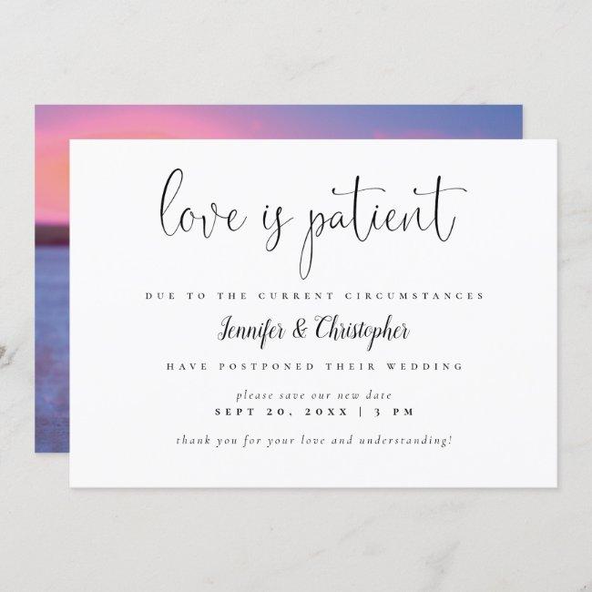 Love Is Patient Script Photo Wedding Postponement