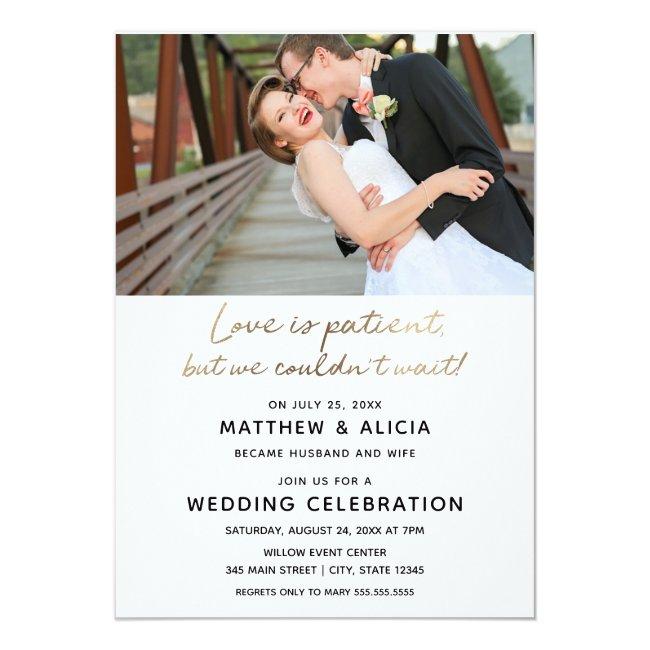 Love Is Patient Wedding Announcement Reception