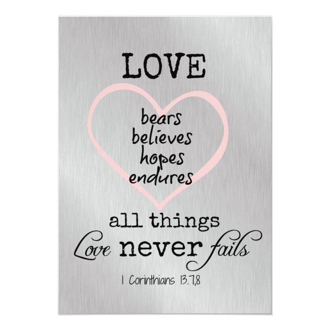 Love Never Fails Bible Verse Wedding