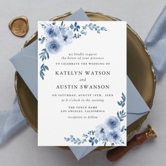 Lovely Dusty Blue Floral Wedding