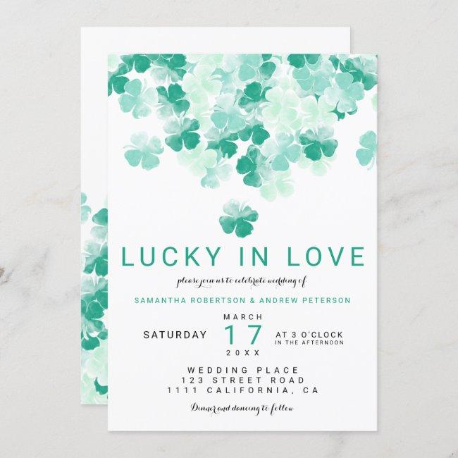 Lucky In Love Green Clover St Patrick Chic Wedding