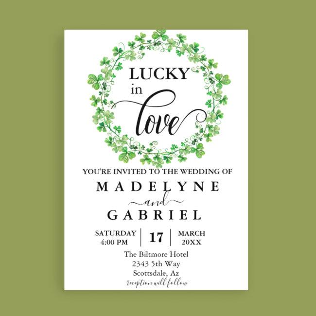 Lucky In Love Wedding St. Patrick's Day Clover