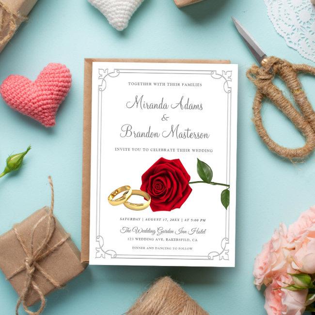 Luxury Elegant Red Rose Floral Wedding