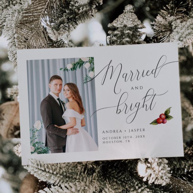 Married And Bright Mistletoe Photo Holiday
