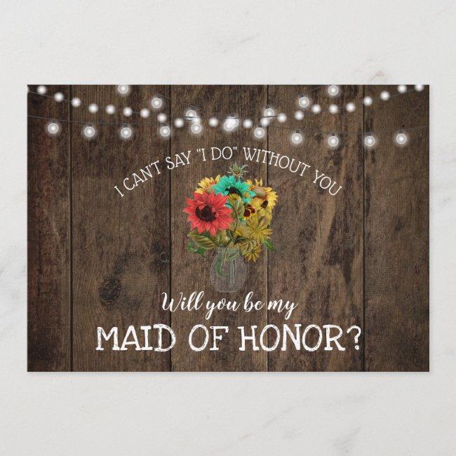 Mason Jar Wood Sunflower Wedding Will You Be?