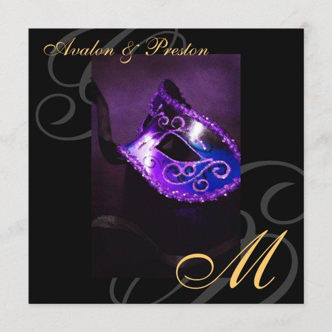 Masquerade Mask Purple Swirl Wedding