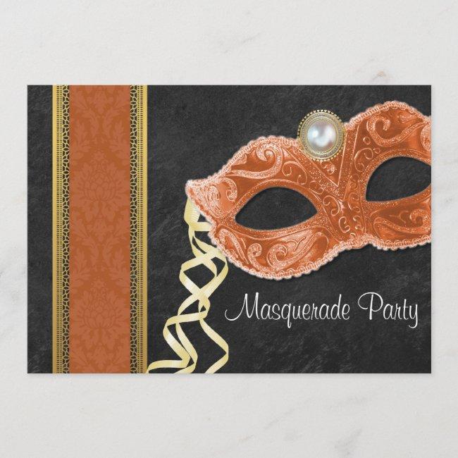 Masquerade Party  - Orange & Gold