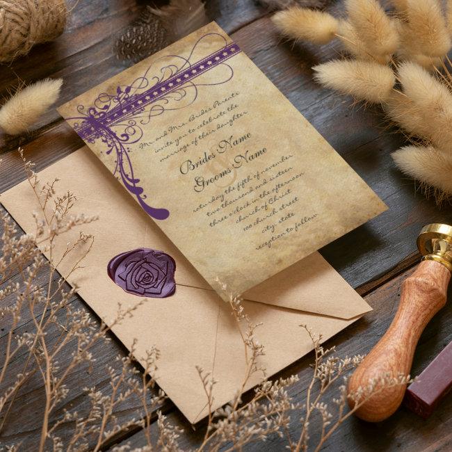 Medieval Renaissance Purple Faux Parchment