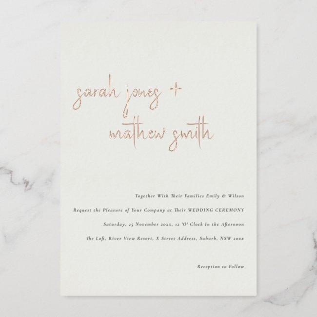 Minimal Modern Black White Simple Script Wedding Foil