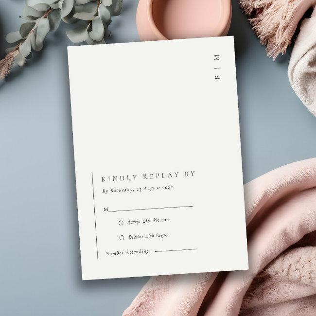 Minimal Modern Black White Typography Wedding Rsvp Enclosure Card
