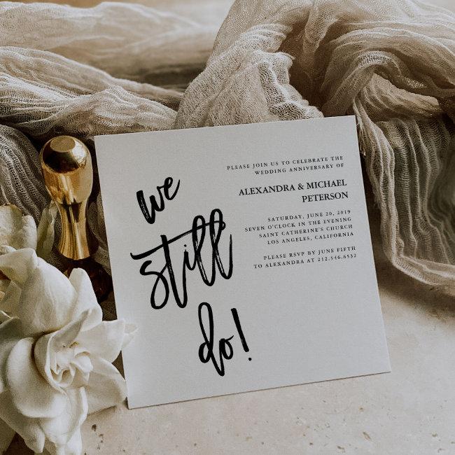 Minimalist Black And White Typography Vow Renewal