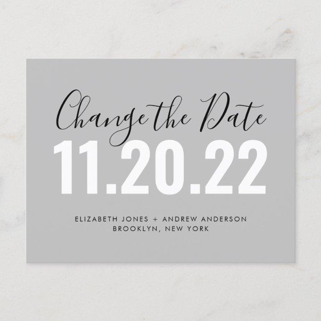 Minimalist Change Of Date Wedding Postponement Announcement Post