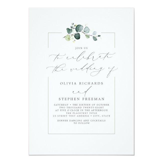 Minimalist Greenery Elegant Script Font Wedding