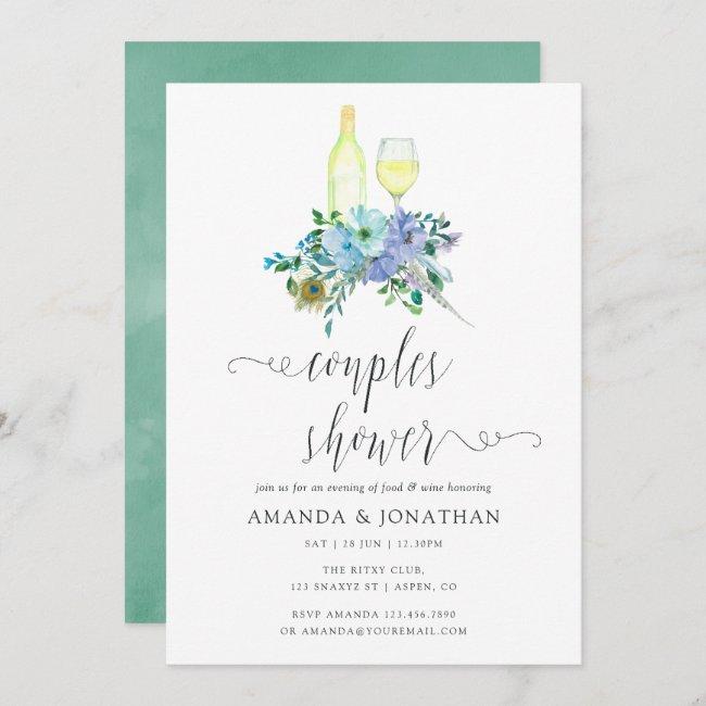 Mint And Blue Boho Wine Tasting Couples Shower