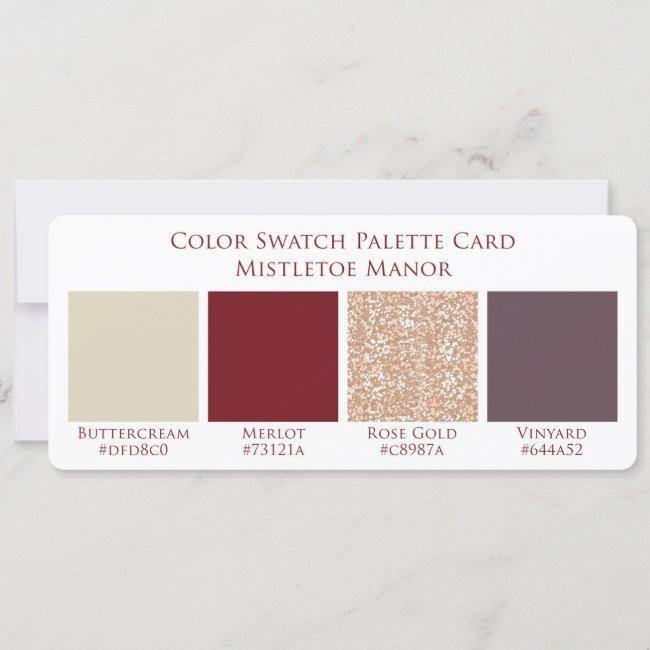 Mistletoe Manor Wedding Color Swatch Palette