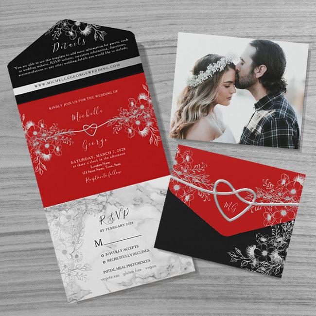 Modern Black And Red Wedding All In One