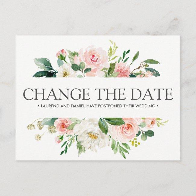 Modern Blush | Pink Wedding Change The Date Announcement Post