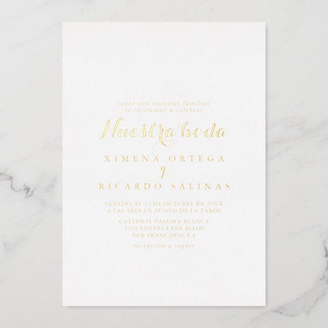 Modern Calligraphy Nuestra Boda Wedding Gold Foil