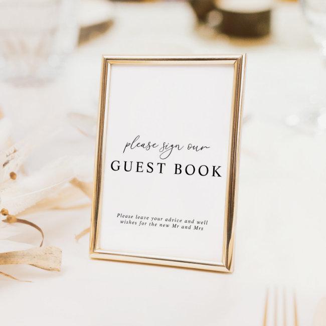 Modern Calligraphy Wedding Guest Book Sign Invitat